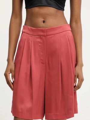 Karl Lagerfeld szorty damskie kolor czerwony gładkie high waist A3W10097