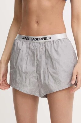 Karl Lagerfeld szorty damskie kolor szary gładkie high waist