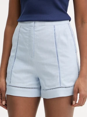 Karl Lagerfeld szorty damskie z dodatkiem lnu