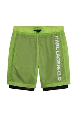 Karl Lagerfeld szorty dziecięce kolor zielony regulowana talia