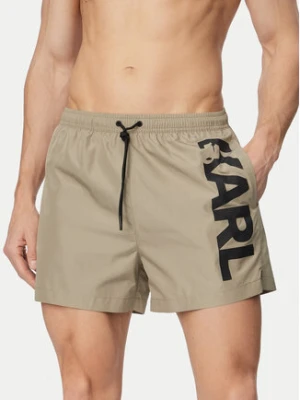 KARL LAGERFELD Szorty kąpielowe A1M46013 Beżowy Regular Fit