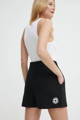 Karl Lagerfeld szorty x Darcel Disappoints damskie kolor czarny z nadrukiem high waist