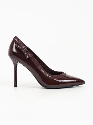 Karl Lagerfeld szpilki skórzane Sarabande bordowy
