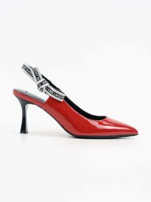 Karl Lagerfeld szpilki skórzane SIENNA kolor czerwony KL32708A