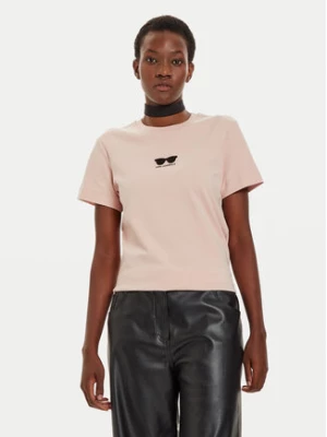 KARL LAGERFELD T-Shirt 245W1717 Różowy Regular Fit