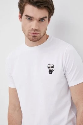 Karl Lagerfeld t-shirt 500221.755027 męski kolor biały z aplikacją