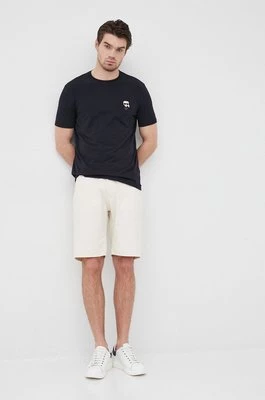 Karl Lagerfeld t-shirt 500221.755027 męski kolor granatowy z aplikacją