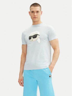 KARL LAGERFELD T-Shirt 755073 552251 Błękitny Regular Fit Niebieski jasny