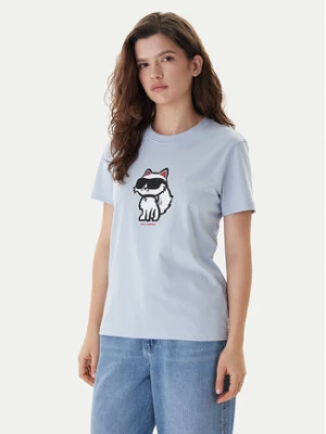 KARL LAGERFELD T-Shirt A1W17128 Błękitny Regular Fit