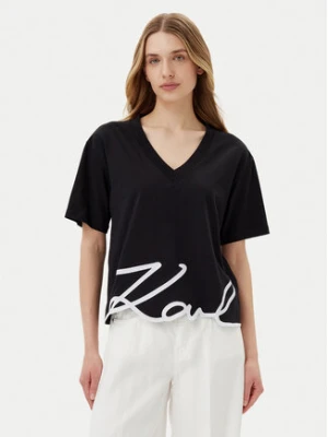 KARL LAGERFELD T-Shirt A2W17104 Czarny Relaxed Fit