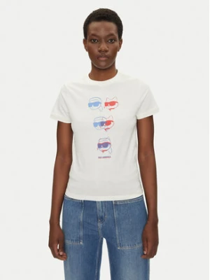 KARL LAGERFELD T-Shirt A2W17112 Écru Regular Fit Kremowy