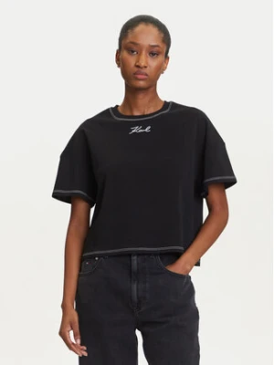 KARL LAGERFELD T-Shirt A3W17019 Czarny Boxy Fit