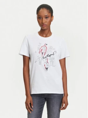 KARL LAGERFELD T-Shirt A3W17099 Biały Regular Fit