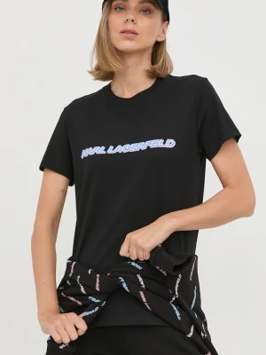 Karl Lagerfeld t-shirt bawełniany 225W1701 czarny