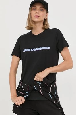 Karl Lagerfeld t-shirt bawełniany 225W1701 kolor czarny