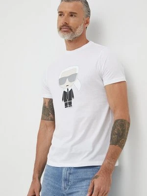 Karl Lagerfeld t-shirt bawełniany 500251.755071 kolor biały z nadrukiem