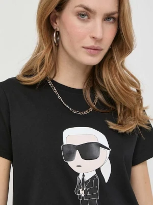 Karl Lagerfeld t-shirt bawełniany czarny