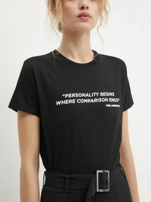 Karl Lagerfeld t-shirt bawełniany czarny