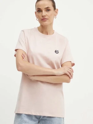 Karl Lagerfeld t-shirt bawełniany różowy