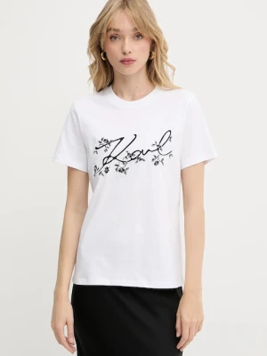 Karl Lagerfeld t-shirt bawełniany biały