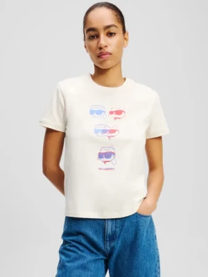 Karl Lagerfeld t-shirt bawełniany damski kolor beżowy A2W17112