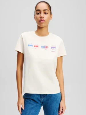 Karl Lagerfeld t-shirt bawełniany damski kolor beżowy A2W17114