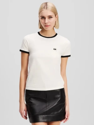 Karl Lagerfeld t-shirt bawełniany damski kolor beżowy A3W17078
