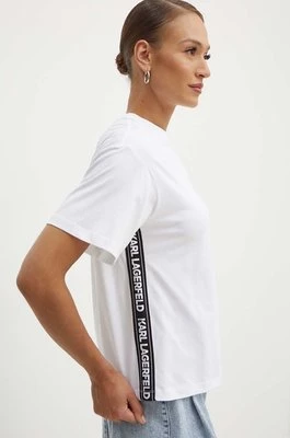 Karl Lagerfeld t-shirt bawełniany damski kolor biały 245W1703