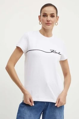 Karl Lagerfeld t-shirt bawełniany damski kolor biały 245W1706