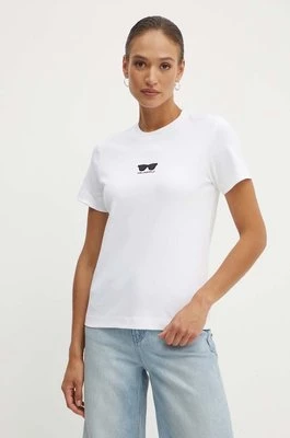 Karl Lagerfeld t-shirt bawełniany damski kolor biały 245W1717