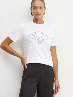 Karl Lagerfeld t-shirt bawełniany damski kolor biały 246W1702