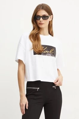 Karl Lagerfeld t-shirt bawełniany damski kolor biały 246W1708