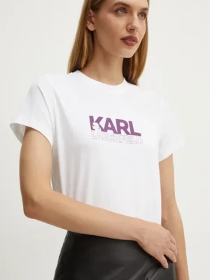 Karl Lagerfeld t-shirt bawełniany damski kolor biały 24WW1703