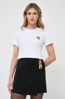 Karl Lagerfeld t-shirt bawełniany damski kolor biały