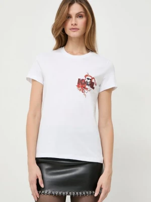 Karl Lagerfeld t-shirt bawełniany damski kolor biały