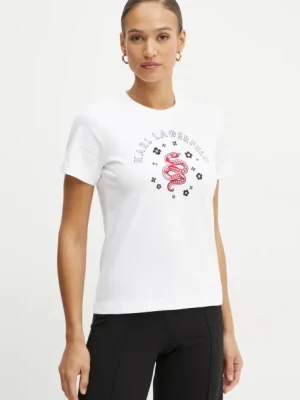 Karl Lagerfeld t-shirt bawełniany biały