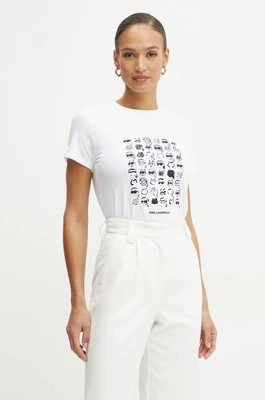 Karl Lagerfeld t-shirt bawełniany damski kolor biały A1W17124