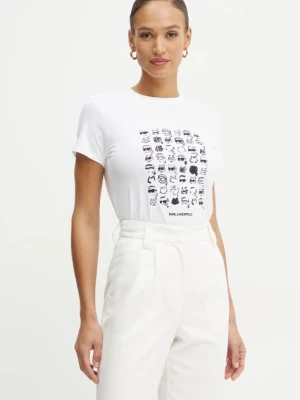 Karl Lagerfeld t-shirt bawełniany damski kolor biały A1W17124