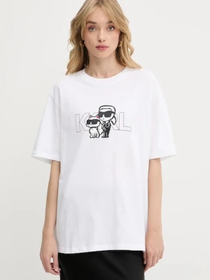 Karl Lagerfeld t-shirt bawełniany damski kolor biały A3W17084