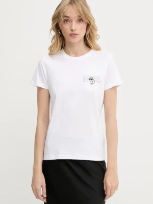 Karl Lagerfeld t-shirt bawełniany IKON damski kolor biały A3W17085