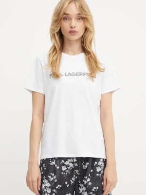 Karl Lagerfeld t-shirt bawełniany ELONGATED LOGO