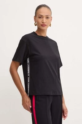 Karl Lagerfeld t-shirt bawełniany damski kolor czarny 245W1703