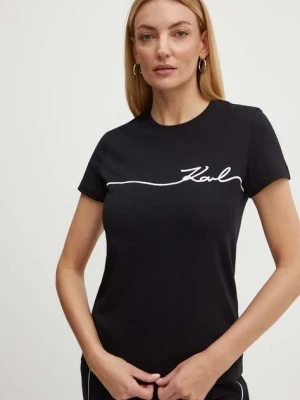 Karl Lagerfeld t-shirt bawełniany damski kolor czarny 245W1706