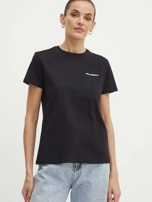 Karl Lagerfeld t-shirt bawełniany damski kolor czarny 245W1714