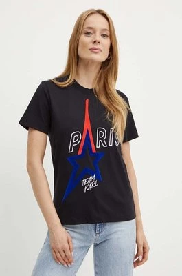 Karl Lagerfeld t-shirt bawełniany damski kolor czarny 245W1730