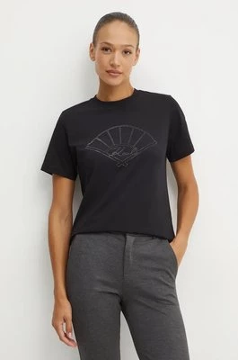 Karl Lagerfeld t-shirt bawełniany damski kolor czarny 246W1702