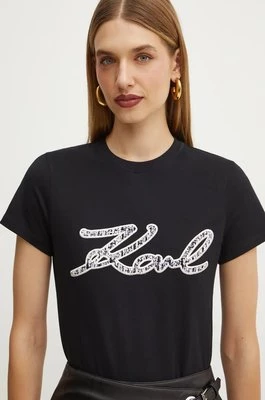 Karl Lagerfeld t-shirt bawełniany damski kolor czarny 246W1715