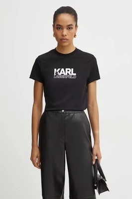 Karl Lagerfeld t-shirt bawełniany damski kolor czarny 24WW1703