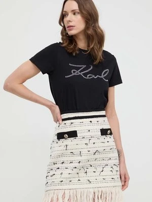 Karl Lagerfeld t-shirt bawełniany damski kolor czarny