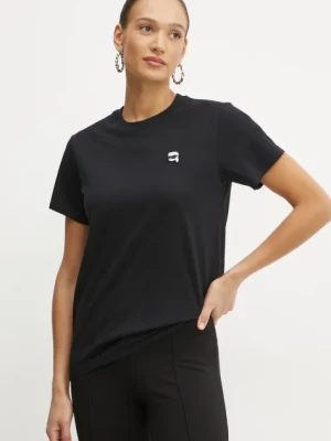 Karl Lagerfeld t-shirt bawełniany damski kolor czarny A1W17025